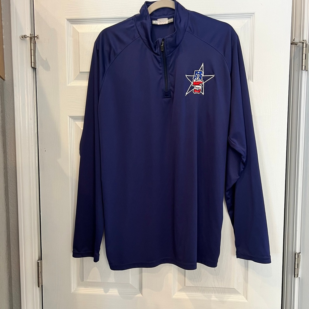 Boombah Pullover Polyester Jersey Navy Blue 1/4 Zip USA Star Graphic XL Mens